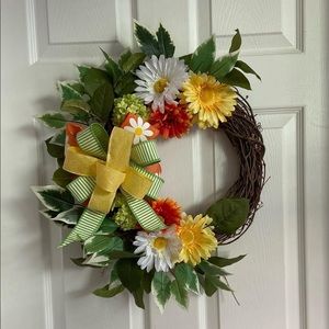 Summer gerbera daisy wreath